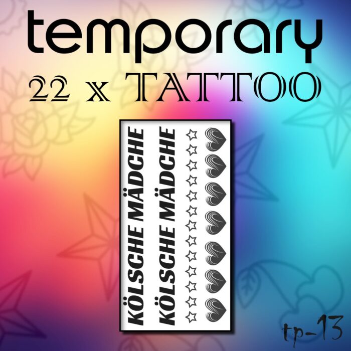 TP 00013 Temporary Tattoo temporaeres Tattoo Abziehtattoo Einmaltattoo 1000x1000 2Sticker 1 Sticker Aufkleber Poster Leinwand Iphone Samsung Smartphone Skins, Tapeten
