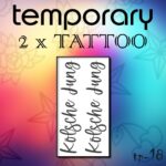 Ein temporäres Tattoo mit dem Schriftzug Kölsche Jung.