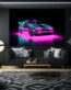 Sportwagen Poster Synthwave 80s Neon Stil