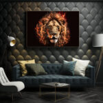 Löwe Poster Flammen Poster