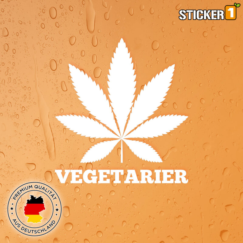 Sticker 1 : Bestelle jetzt Sticker, T-Shirts, Polos, Hoodies, Poster, Leinwände, Wandbilder, Dein Auto als Poster, Displayschutz mit Logo exklusiv bei Sticker 1 165 Witziger Cannabis Vegetarier Sticker in verschiedenen Farben