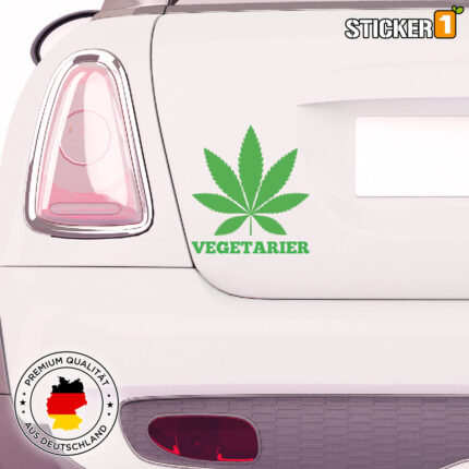 Cannabis Vegetarier Sticker in verschiedenen Farben mit witzigem Spruch