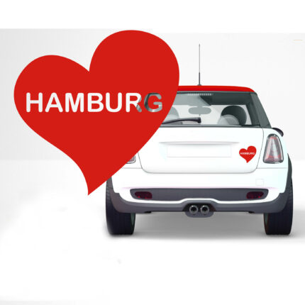 Hamburg Autoaufkleber - Herz