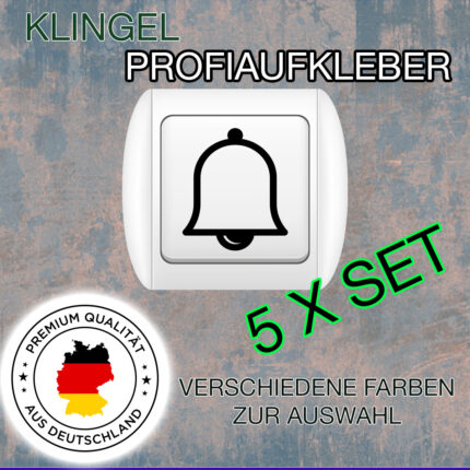 Klingel Aufkleber Premium Qualität Sticker 1 , sticker-1.com, Made in Germany, Top Aufkleber