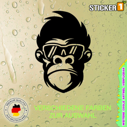 Ein stylischer Aufkleber eines coolen Gorillas mit Sonnenbrille.