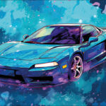 Honda NSX Popart Wasserfarben Poster