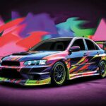 Mitsubishi Lancer Evolution Popart Grafitti Style Poster.