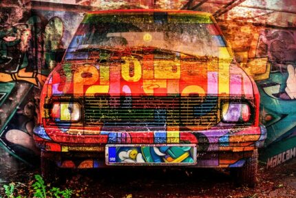 Auto Poster Lost Car Yugo Zastava Pop Art Graffiti
