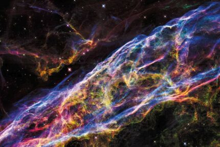 Poster des Cirrusnebels, auch bekannt als Schleiernebel oder Veil Nebula, aufgenommen vom Hubble-Teleskop der NASA