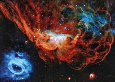 NASA Poster bestellen: Poster des Tapisserie aus brennenden Sterngeburten, aufgenommen vom Hubble-Teleskop der NASA