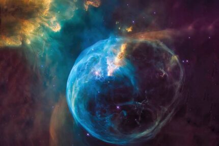 Poster des Blasennebels aufgenommen vom Hubble Teleskop der NASA