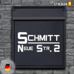 Individueller Briefkastenaufkleber Wunschname aus hochwertiger Folie ohne Hintergrund