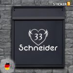 Briefkastenaufkleber Herz, sehr Hochwertig