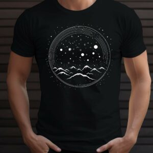 Weihnachts T-shirt - T-shirts selbst gestalten 266 T-Shirt Berge Galaxie