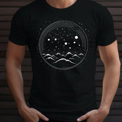 T-Shirt Berge Galaxie