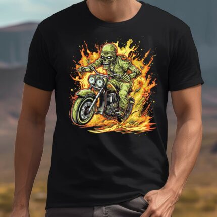 T-Shirt Zombie Motorrad