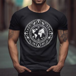 Die besten Motorrad T-Shirts mit Hochauflösendem Druck bei Sticker1! 50 T-Shirt Mandala Frieden Weltfrieden Damen Herren