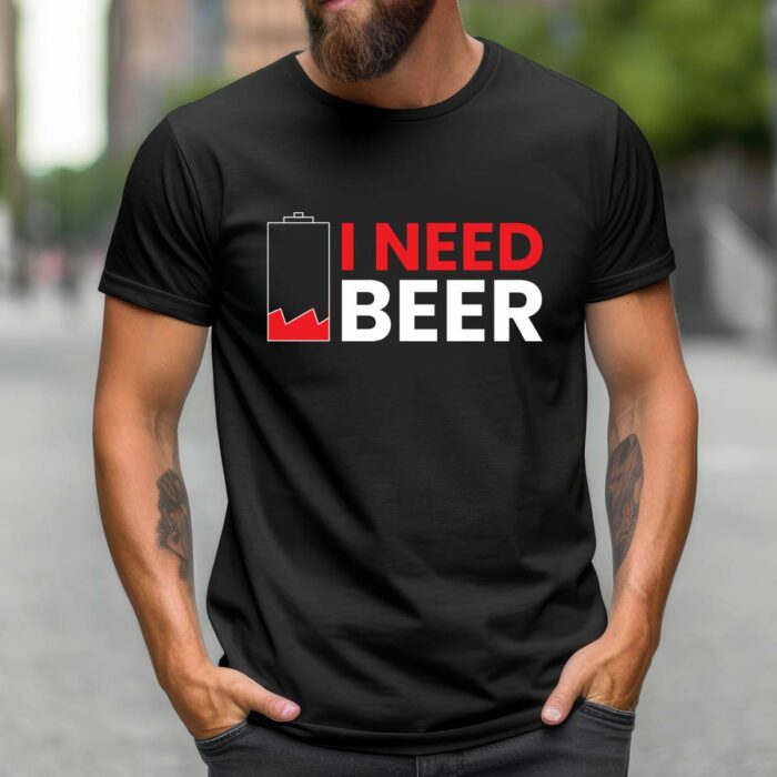 T-Shirt Bier Witzig I Need Beer Damen Herren