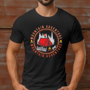 Weihnachts T-shirt - T-shirts selbst gestalten 279 T-Shirt Camping Spruch Mountain Adventure Damen Herren - Schwarz