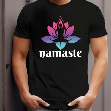 T-Shirt Namaste Damen Herren - Schwarz