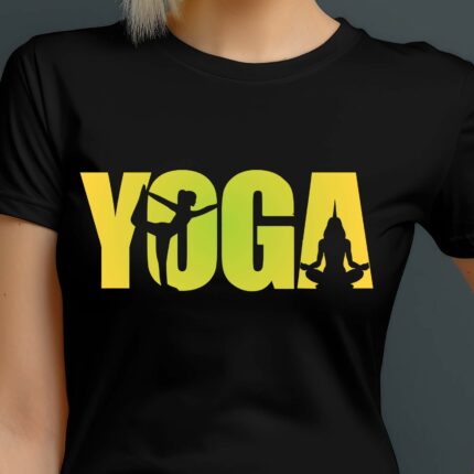 T-Shirt Yoga Damen Herren - Schwarz