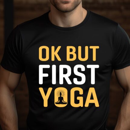 T-Shirt Yoga Spruch Damen Herren - Schwarz