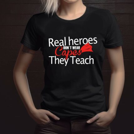 T-Shirt Superheld Lehrer - Schwarz