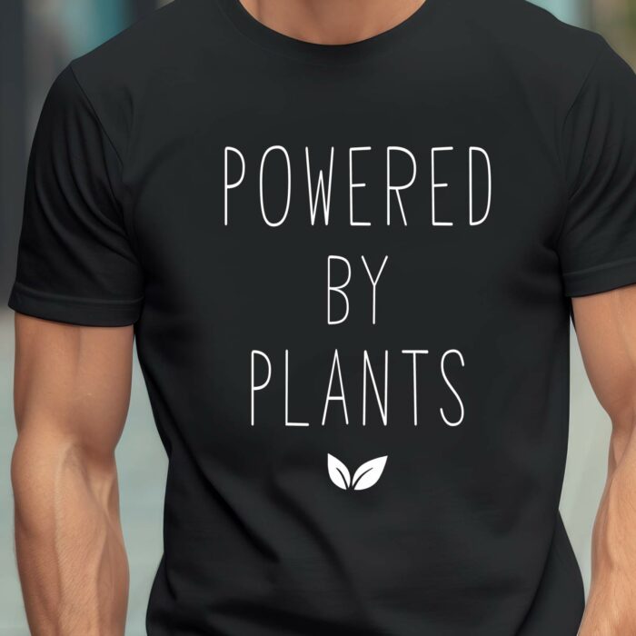 T-Shirt Veganer Powered By Plants - Schwarz