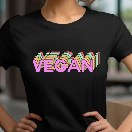 T-Shirt Vegan Power für Damen und Herren in Schwarz