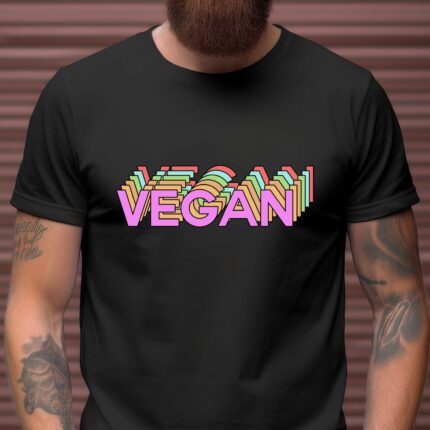 T-Shirt Vegan Power für Damen und Herren in Schwarz
