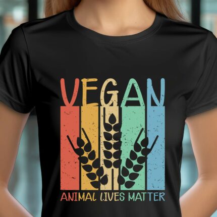 T-Shirt Tierschutz Vegan Animal Lives Matter - Schwarz