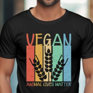 Die besten Motorrad T-Shirts mit Hochauflösendem Druck bei Sticker1! 96 T-Shirt Tierschutz Vegan Animal Lives Matter - Schwarz