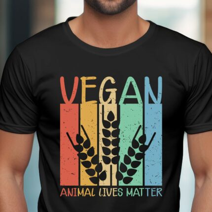 T-Shirt Tierschutz Vegan Animal Lives Matter - Schwarz