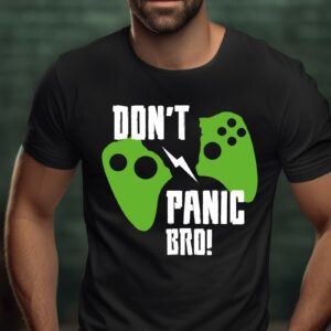 Weihnachts T-shirt - T-shirts selbst gestalten 318 T-Shirt Gamer Dont Panic Bro Joypad Damen/Herren - Schwarz