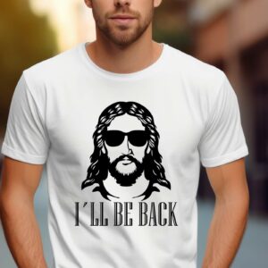 XXL Poster | Wandposter bestellen | Sticker 1 136 T-Shirt Jesus I´ll Be Back Damen/Herren - Schwarz