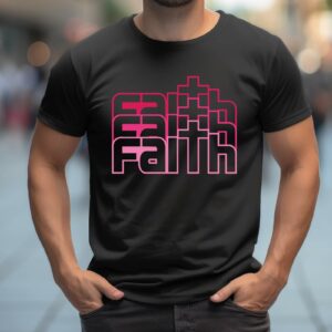 Weihnachts T-shirt - T-shirts selbst gestalten 325 T-Shirt Glaube Faith Damen/Herren - Schwarz