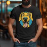 T-Shirt Ridgeback Happy Art Damen/Herren - Schwarz