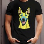 T-Shirt Malinois Happy Art Damen/Herren - Schwarz