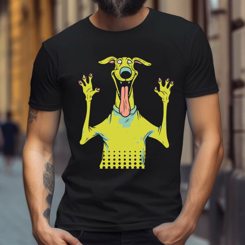 T-Shirt Dobermann Buh Happy Art Damen/Herren - Schwarz
