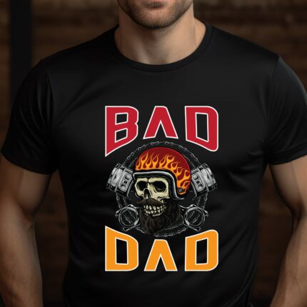 T-Shirt Motorrad Bad Dad Damen/Herren - Schwarz