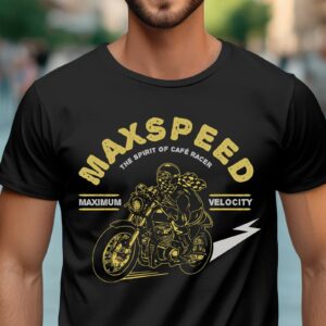 T-Shirt Cafe Racer Biker Motorrad Damen/Herren - Schwarz