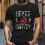 T-Shirt Motorrad Biker Never Ride Faster Damen/Herren - Schwarz