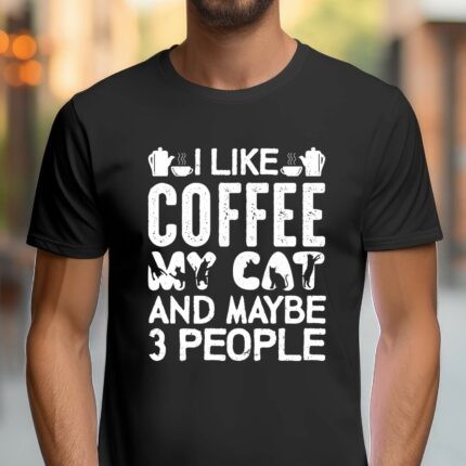 T-Shirt Kaffee I Like My Coffee And Maybe 3 People Damen/Herren - Schwarz