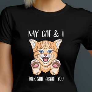 XXL Poster | Wandposter bestellen | Sticker 1 169 T-Shirt Katze Witzig Meine Katze und Ich Damen/Herren - Schwarz
