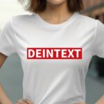 T-Shirt DEIN TEXT T-Shirt Personalisierbar Rot Sq-Design Damen/Herren - Weiß