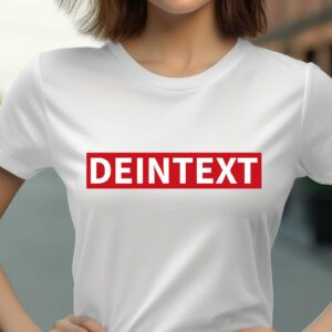 Weihnachts T-shirt - T-shirts selbst gestalten 295 T-Shirt DEIN TEXT T-Shirt Personalisierbar Rot Sq-Design Damen/Herren - Weiß