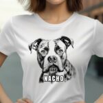 T-Shirt American Bulldog Personalisierbar Name Hund Damen/Herren - Weß