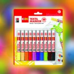 Marabu KiDS Textilmarker 10ER SET, 10 X 3 MM Textilmaker - Passend zu unseren T-shirts zum Ausmalen für Kinder