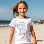 Tshirts zum ausmalen für Kinder, Dino, Dinosaurier