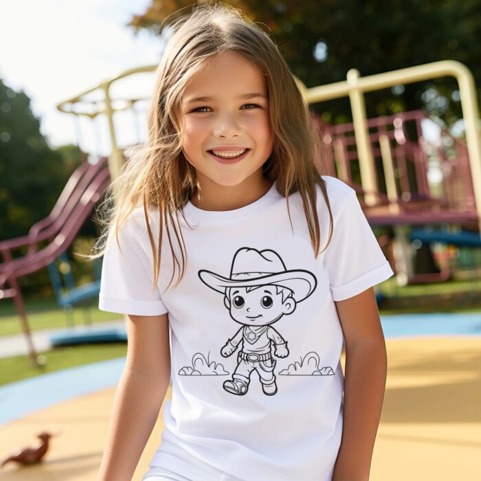 T-Shirts zum selbst Ausmalen - Cowboy